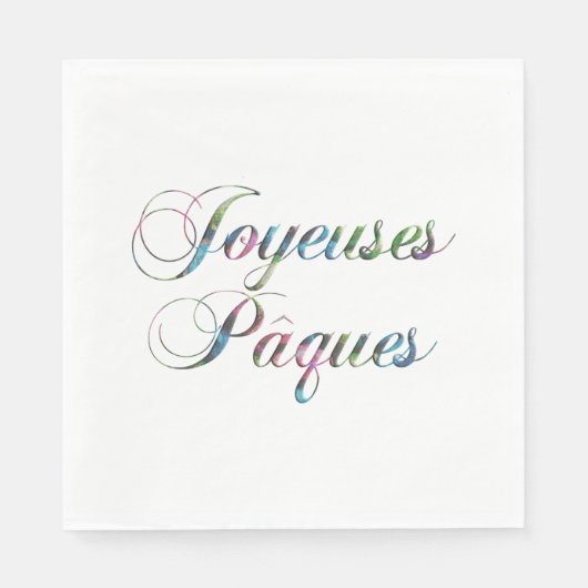 Serviette En Papier Langue Française Joyeuses Pâques (Devant)