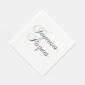 Serviette En Papier Langue Française Joyeuses Pâques (Coin)