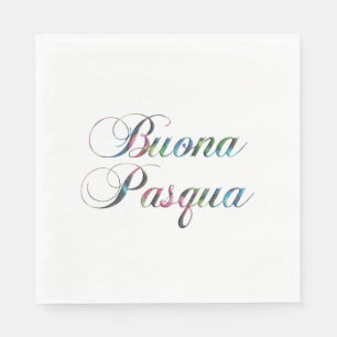 Serviette En Papier Langue italienne Joyeux Pâques Buona Pasqua