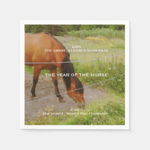 Serviette En Papier L'année du Cheval, citation 2026