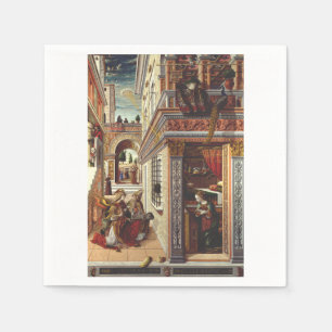 Serviette En Papier L'Annonciation Carlo Crivelli Art de la Renaissanc