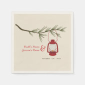 Serviette En Papier Lanterne de camping + Mariage d'arbre À feuillage (Devant)