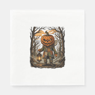 Serviette En Papier Lanterne de citrouille effrayante de sorcière d'Ha