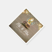 Serviette En Papier Lanterne de tournesol Rustique Mariage de automne (Coin)