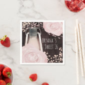 Serviette En Papier Lanterne Lumineuse Rustique Bébé rose Blush Roses  (En situation)