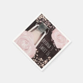 Serviette En Papier Lanterne Lumineuse Rustique Bébé rose Blush Roses  (Coin)