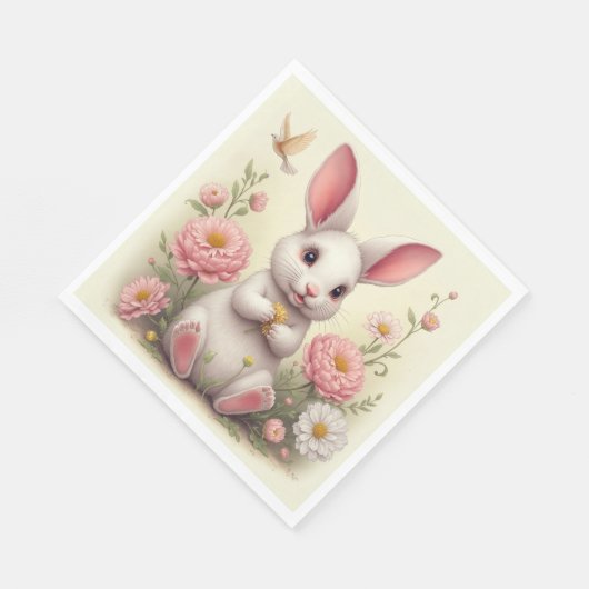 Serviette En Papier Lapin (Coin)