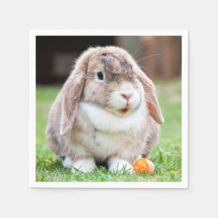 Serviette En Papier lapin à oreilles de lop mignon