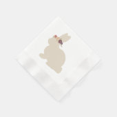 Serviette En Papier Lapin avec peinture à bande de tête de fleur (Coin)