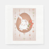 Serviette En Papier Lapin avec Tulips Spring Holiday Rabbit (Devant)