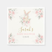 Serviette En Papier Lapin Baby shower fille (Devant)