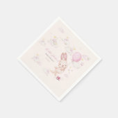 Serviette En Papier Lapin Baby shower fille (Coin)