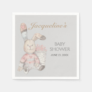 Serviette En Papier Lapin Bébé Aquarelle Genre Neutre