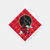 Serviette En Papier Lapin blanc à l'anniversaire rouge (Coin)