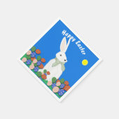 Serviette En Papier Lapin blanc et oeufs (Coin)