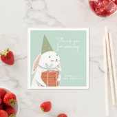 Serviette En Papier Lapin blanc mignon Lapin Anniversaire (En situation)