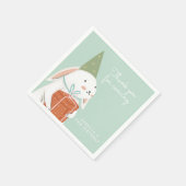 Serviette En Papier Lapin blanc mignon Lapin Anniversaire (Coin)