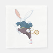 Serviette En Papier Lapin Blanc Qui S'Éloigne (Devant)