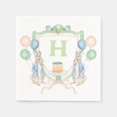 Serviette En Papier Lapin Carotte Monogram Napkin (Devant)