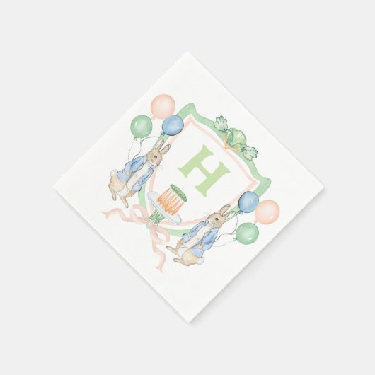 Serviette En Papier Lapin Carotte Monogram Napkin (Coin)