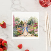 Serviette En Papier Lapin classique dans son jardin (En situation)
