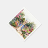 Serviette En Papier Lapin classique dans son jardin (Coin)