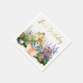 Serviette En Papier Lapin classique dans un pot pour un premier annive (Coin)