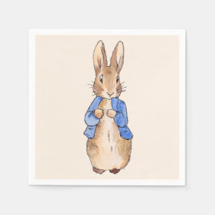 Serviette En Papier Lapin classique en veste bleue