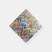 Serviette En Papier Lapin Classique Ramassant des Carottes (Coin)
