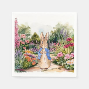 Serviette En Papier Lapin de garenne classique dans son jardin