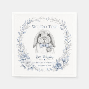 Serviette En Papier Lapin de mariage personnalisé Fleur de compagnie