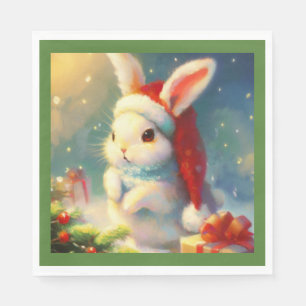 Serviette En Papier Lapin de Noël 2