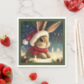 Serviette En Papier Lapin de Noël 4 (En situation)