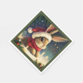 Serviette En Papier Lapin de Noël 4 (Coin)
