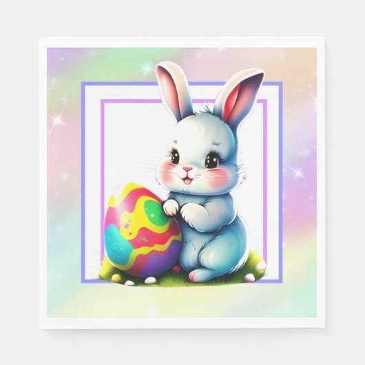 Serviette En Papier Lapin de Pâques (Devant)