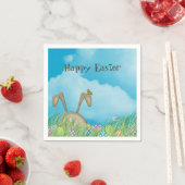 Serviette En Papier Lapin de Pâques avec papillon (En situation)
