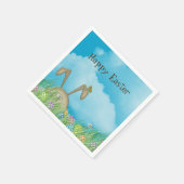 Serviette En Papier Lapin de Pâques avec papillon (Coin)
