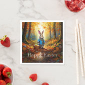 Serviette En Papier Lapin de Pâques dans la forêt (En situation)