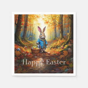 Serviette En Papier Lapin de Pâques dans la forêt