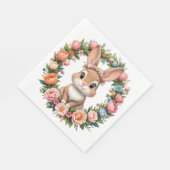 Serviette En Papier Lapin de Pâques de printemps (Coin)