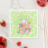 Serviette En Papier Lapin de Pâques de printemps Daisy (En situation)
