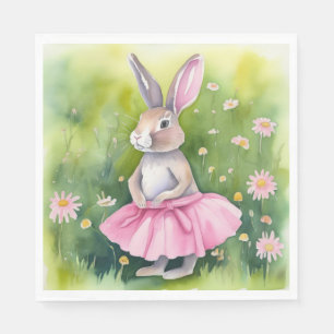 Serviette En Papier Lapin De Pâques En Tutu Rose