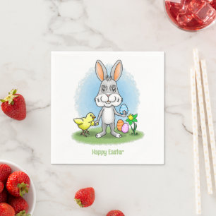 Serviette En Papier Lapin de Pâques et la Poule