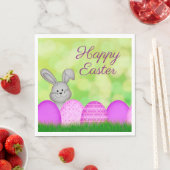 Serviette En Papier Lapin de Pâques et oeufs (En situation)