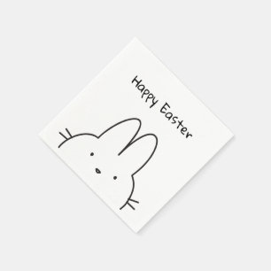 Serviette En Papier Lapin de Pâques heureux Mignon
