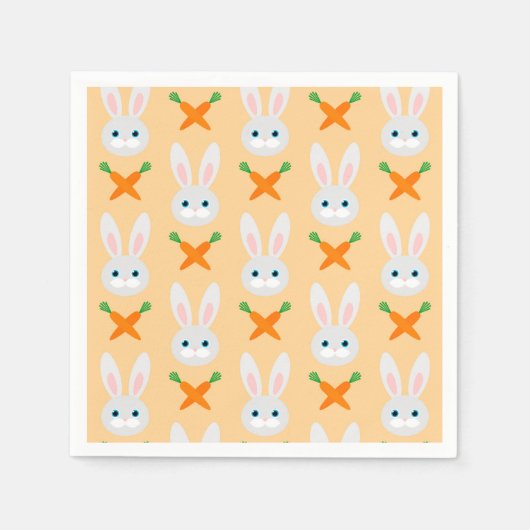 Serviette En Papier Lapin de Pâques lapin moderne Carottes Motif (Devant)