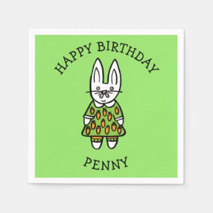 Serviette En Papier Lapin de Pâques personnalisé Penny