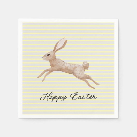 Serviette En Papier Lapin de Pâques rayé (Devant)