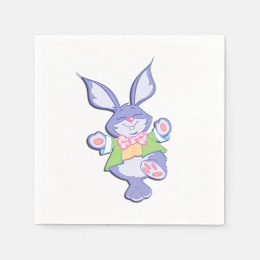 Serviette En Papier Lapin de Pâques Violet Dansant (Devant)