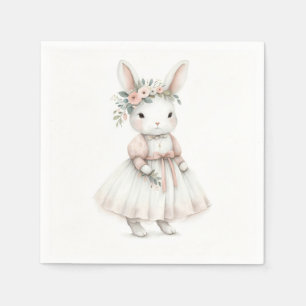 Serviette En Papier Lapin en robe